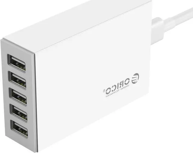 Main image of ORICO CSL-5U-US 40W 5 Ports USB Charger with Fast Charging Technology for iPhone 6 / 6 Plus, iPad Air 2 / Mini 3, Galaxy S6 / S6 Edge, Nexus, HTC M9, Nokia and More -White