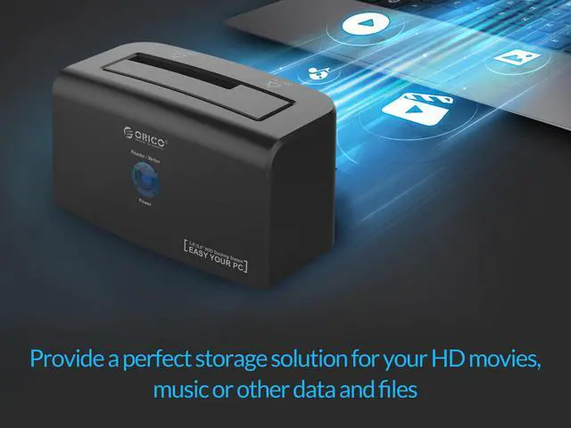 Alt view image 6 of 7 - ORICO USB 3.0 to SATA HDD External Hard Drive Docking Station W/ Power Adapter for 2.5 and 3.5 inch SATA Hard Drive HDD  SSD - Black