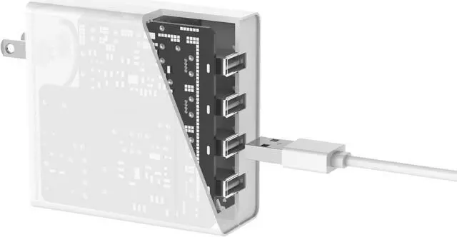 Alt view image 6 of 7 - ORICO 4 Port USB Wall Charger for Smartphones and Tablets 5V2.4A*4  6A 30W Total Output  -White (DCW-4U-US)