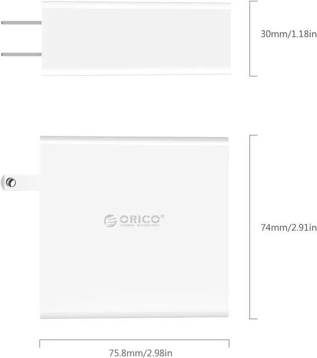 Alt view image 3 of 7 - ORICO 4 Port USB Wall Charger for Smartphones and Tablets 5V2.4A*4  6A 30W Total Output  -White (DCW-4U-US)