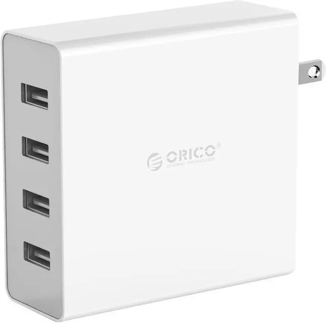 Main image of ORICO 4 Port USB Wall Charger for Smartphones and Tablets 5V2.4A*4  6A 30W Total Output  -White (DCW-4U-US)