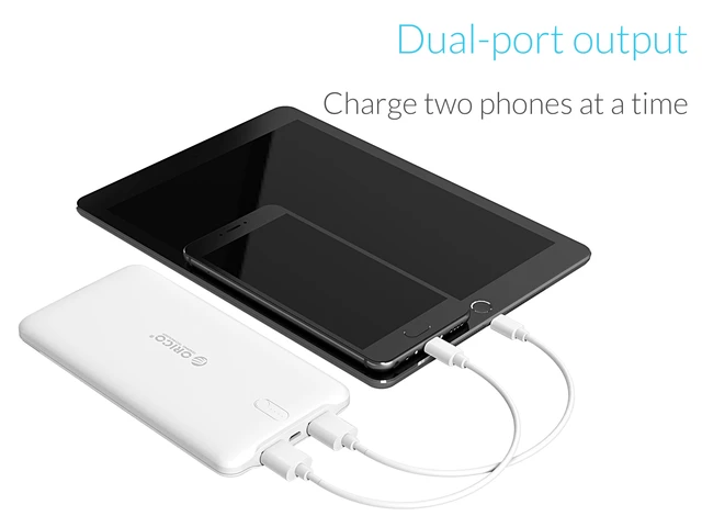 Alt view image 4 of 7 - ORICO Ultra Slim High Capacity Travel Battery Portable 10000mAh Pack Power Bank Dual USB 5V2.4A Charger with LED Power Indicator
Technology for iPhone, Samsung Galaxy and More -White (D10000)