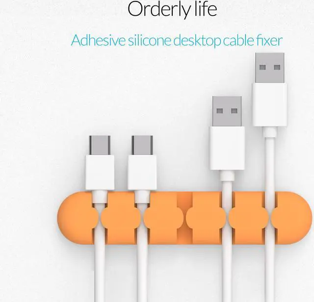 Alt view image 3 of 7 - Orico Cable Clips 5 Colors Pack 5 Slots Cable Organizer Silicone USB Cable Winder Desktop Tidy Management Clips Cable Holder for Mouse Headphone Wire Organizer
