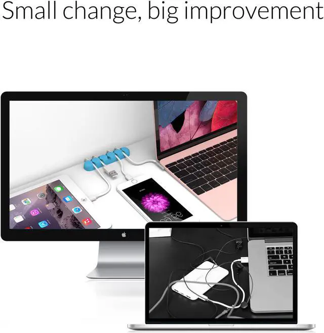 Alt view image 6 of 7 - Orico Cable Clips 5 Colors Pack 5 Slots Cable Organizer Silicone USB Cable Winder Desktop Tidy Management Clips Cable Holder for Mouse Headphone Wire Organizer