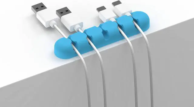 Alt view image 4 of 7 - Orico Cable Clips 5 Colors Pack 5 Slots Cable Organizer Silicone USB Cable Winder Desktop Tidy Management Clips Cable Holder for Mouse Headphone Wire Organizer