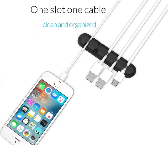 Alt view image 5 of 7 - ORICO Multipurpose Silicone Cable Clip Grip Wire Cord Type USB Desk Wall Desktop Organizer Charger Holder for Power Cords and Cellphone Cables