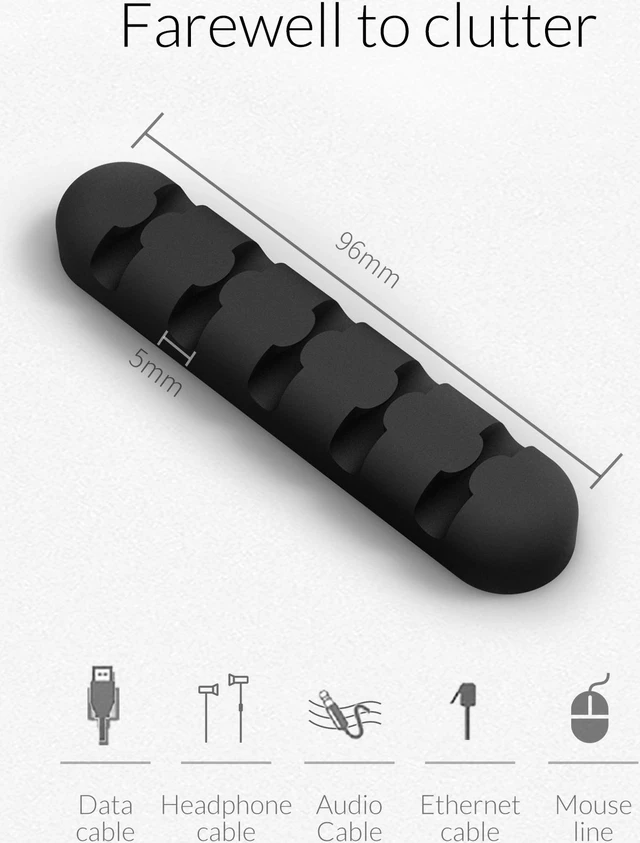 Alt view image 7 of 7 - ORICO Multipurpose Silicone Cable Clip Grip Wire Cord Type USB Desk Wall Desktop Organizer Charger Holder for Power Cords and Cellphone Cables
