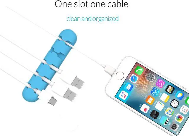 Alt view image 3 of 7 - ORICO Multi-Function Magnetic Silicone Band Durable Cable Tie Assorted Colors Electronic Cord Management with Cable Clip Holder