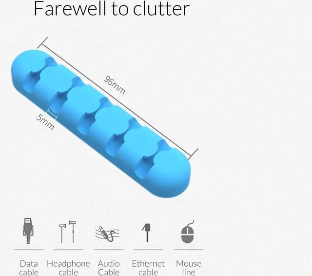 Alt view image 6 of 7 - ORICO Multi-Function Magnetic Silicone Band Durable Cable Tie Assorted Colors Electronic Cord Management with Cable Clip Holder