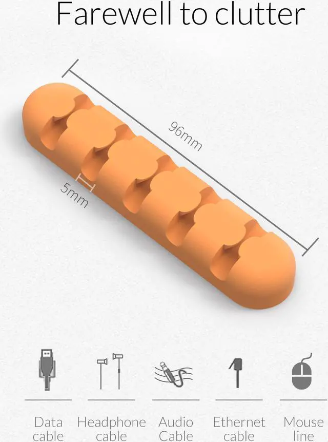 Alt view image 6 of 7 - ORICO Reusable Silicone Cable Ties Cable Management Cable Organizer Clip Grip Wire Cord for PC,Mouse Cable,Office and Home