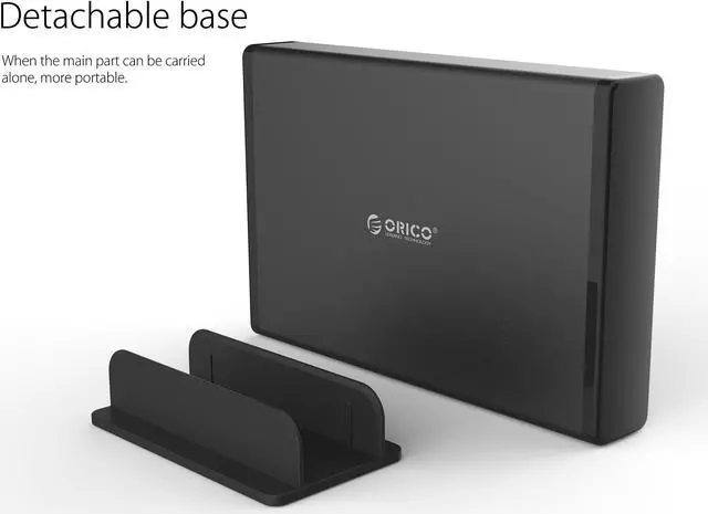 Alt view image 2 of 7 - ORICO Aluminum 3.5 inch USB3.0 to SATA3.0  Hard Drive HDD Enclosure  Vertical Design 3.5 inch HDD Case Docking Station 5Gbps Support UASP 12V2A Power Adapter