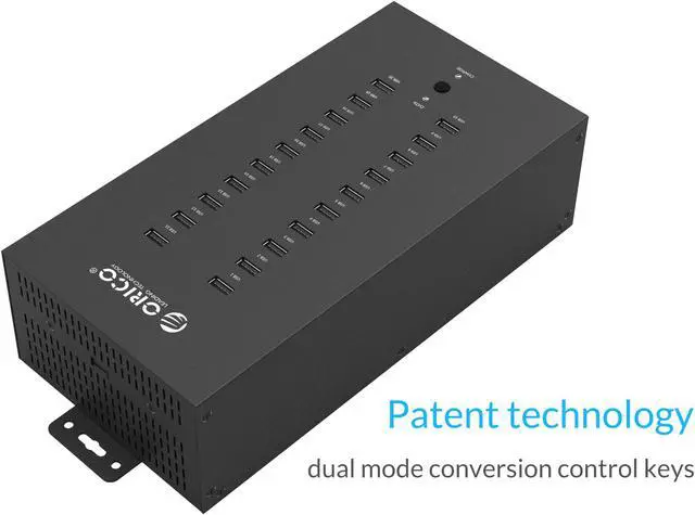 Alt view image 3 of 7 - ORICO Industrial USB Hub, 20 Ports Mountable 150W Powered Industrial Grade USB 2.0 Hub, Full Metal Case, High-Speed Data Transfer