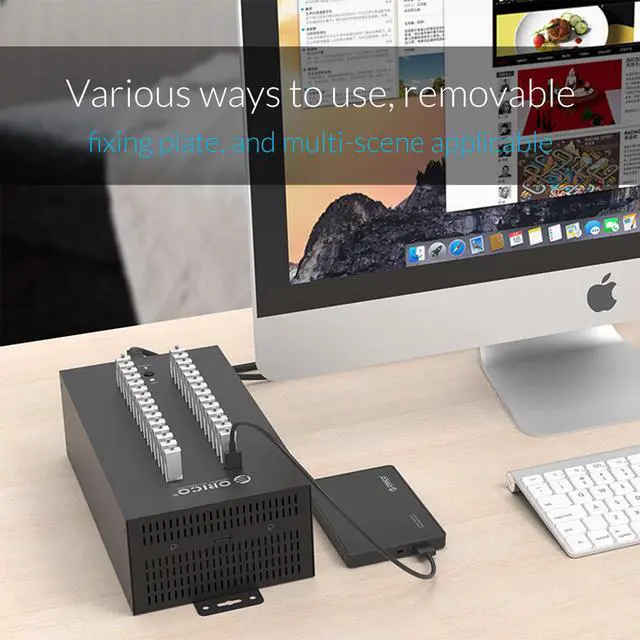 Alt view image 6 of 7 - ORICO Industrial USB Hub, 300W Powered Data Hub, 30 Port USB 2.0 Splitter, Full Metal Case, Wall Mountable Support Phone/Tablet Charging, Refurbishing and Brush, Batch Data Transfer