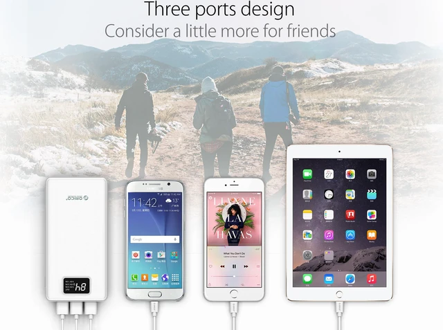 Alt view image 6 of 7 - ORICO 20000 mAh Large Capacity Power Bank 2 USB Battery LED Display Screen Power Bank with USB-A 5V2.4A Charger Battery iPhone, for iPad,Tablet Samsung Mobile Phone