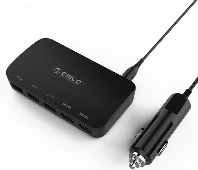 Main image of USB Car Charger ORICO Lighter 5 Port Car Charging Port Univeral Fast Charger Adapter with Smart Identification  36W for Family Road Trip Support iPhone,iPad,Samsung,LG