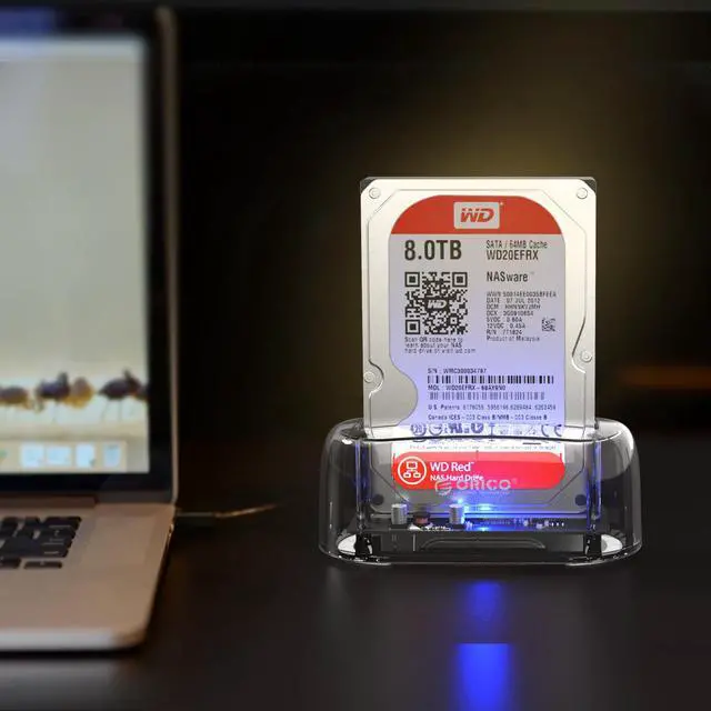 Alt view image 2 of 7 - ORICO  Transparent 3.5 inch External Hard Drive Docking Station for 2.5 3.5 inch SATA Hard Drive Disk  HDD/ SSD Tool Free Support UASP and 18TB Drive Max