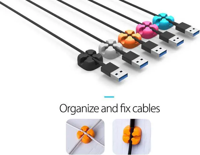 Alt view image 3 of 6 - ORICO Cable Winder Wire Organizer Desktop Clips Cord Management Headphone Cord Holder For iPhone Charging Data Line