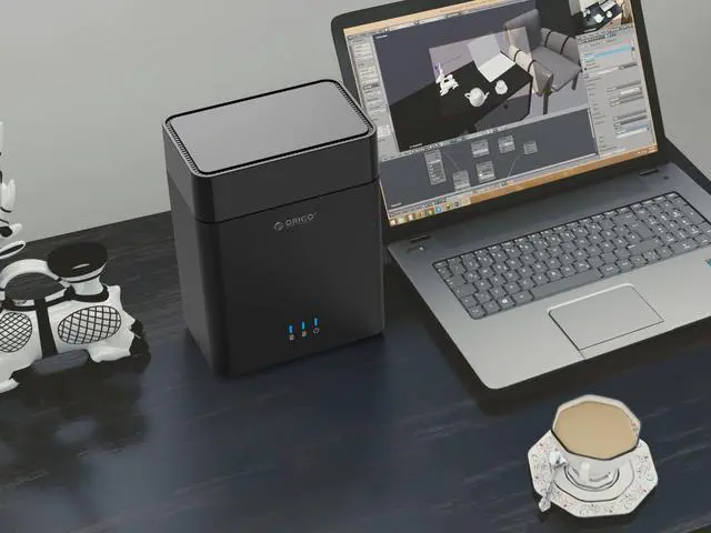 Alt view image 7 of 7 - ORICO Dual 2 Bay Magnetic-type 3.5 Inch USB3.0 Hard Drive Enclosure Support 20TB Max 5Gbps UASP 12V Adapter Tool Free HDD Enclosure