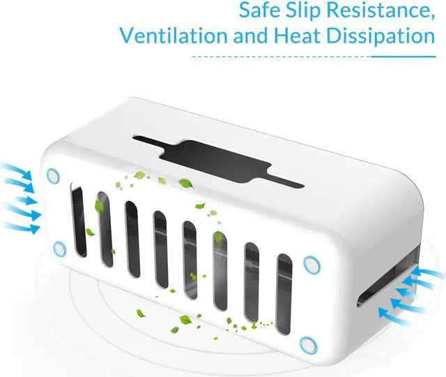 Alt view image 2 of 7 - ORICO Cable Management Box Organizer with Smartphone Holder Wire, Charger Line, USB Network HUB Cable Management Box - Gray (CMB-28)