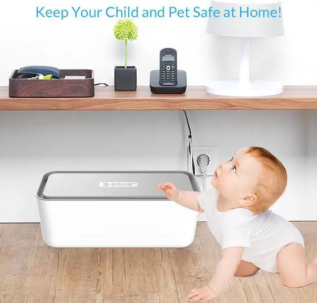 Alt view image 5 of 7 - ORICO Cable Management Box Organizer with Smartphone Holder Wire, Charger Line, USB Network HUB Cable Management Box - Gray (CMB-28)