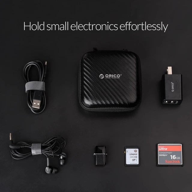 Alt view image 6 of 6 - ORICO PBS95 Earphone Accessories Earphone Case Bag Headphones Portable Storage Case Bag Box Small for Cable , Charger, etc