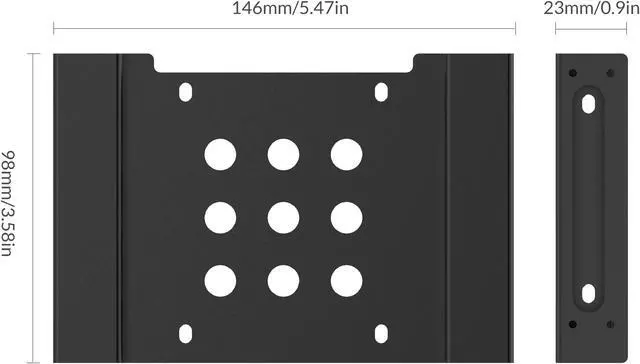 Alt view image 6 of 7 - ORICO Aluminum 5.25 inch to 2.5 or 3.5 Inch Internal Hard Disk Drive Mounting Kit with Screws and Shock Absorption Rubber Washer- Black  (AC52535-1S-V1)