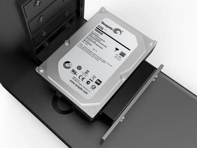 Alt view image 7 of 7 - ORICO Aluminum 5.25 inch to 2.5 or 3.5 Inch Internal Hard Disk Drive Mounting Kit with Screws and Shock Absorption Rubber Washer- Black  (AC52535-1S-V1)