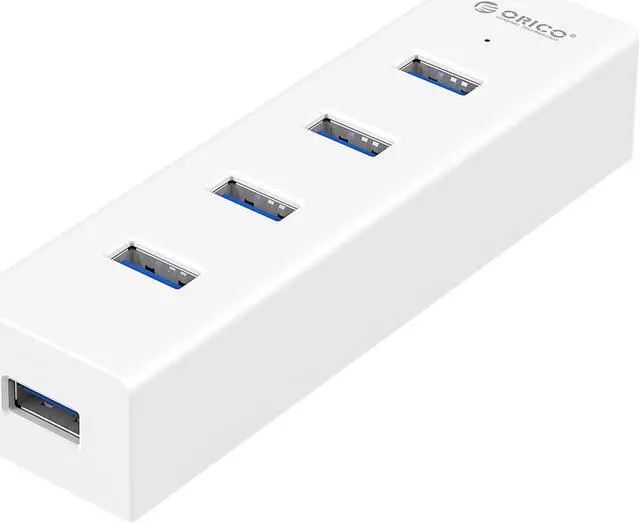 Main image of ORICO 4 Port Portable Super Speed USB 3.0 Hub Built-in 3ft USB 3.0 Cable for Ultra Book, Macbook Air, Windows 8 Tablet Pc -White ( H4013-U3 )
