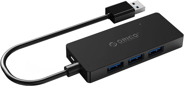 Main image of ORICO 4 Ports USB3.0 HUB Splitter with Reserved Micro B 5V Power Supply Port Support OTG function for Your Smartphone,iPad,Tablet ,iPad, HTC, LG -Black