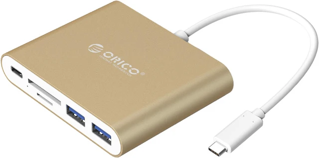 Main image of USB C Hub ORICO Portable USB-3.1 Type-C HUB to 2-USB 3.0 Ports with SD/TF Memory Card Reader Type-C PD Charging Laptop Docking Stations for MacBook/New MacBook Pro/ChromeBook