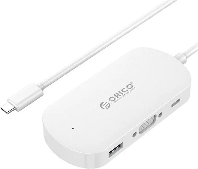 Main image of ORICO Type-C USB3.0 Hub with VGA Adapter,USB3.0 Type-C to VGA / USB3.0 Type-A / USB3.1 Type-C Adapter with PD Function for Windows XP, Vista, 7, 8, 8.1, 10, Mac OS and Linux -White