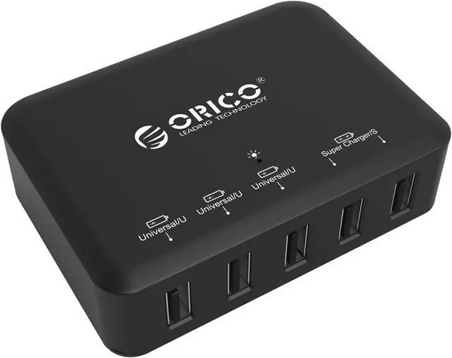 Main image of ORICO 5 Port 5V2.4A Fast Desktop Charger 40W 8A Max USB Travel Smart Charging Station W/ Intelligent Charging IC for iPhone 7 / 7 plus, iPad Air 2 / mini 3, Samsung,HTC