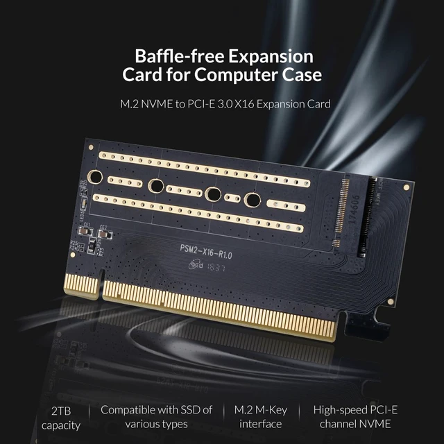 Alt view image 3 of 7 - ORICO M.2 NVME to PCI-E Adapter, M2 SSD to PCI-e 3.0 x16 Host Controller Expansion Card with Low Profile Bracket, Support M Key Solid State Drive
