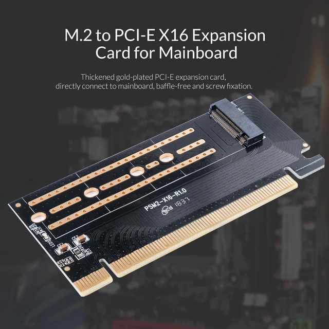Alt view image 2 of 7 - ORICO M.2 NVME to PCI-E Adapter, M2 SSD to PCI-e 3.0 x16 Host Controller Expansion Card with Low Profile Bracket, Support M Key Solid State Drive