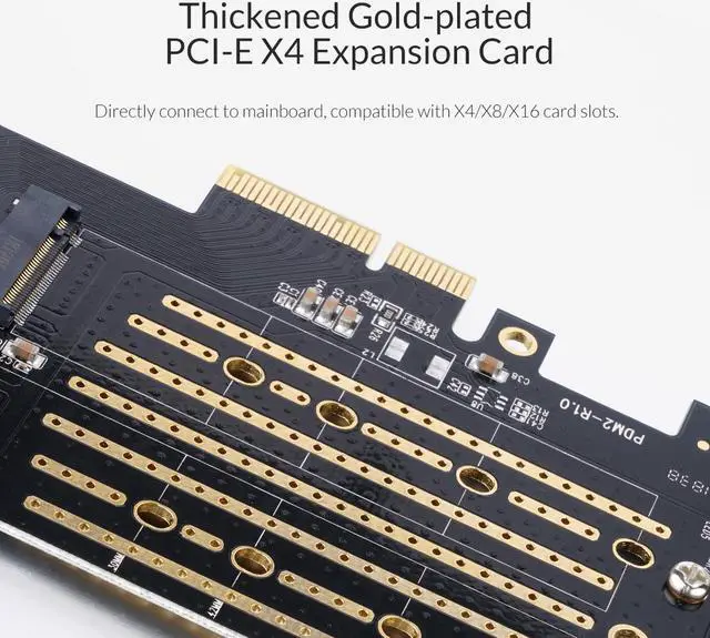 Alt view image 4 of 6 - ORICO M.2 PCIe Adapter NVMe & SATA Dual Protocol, M2 NVMe SSD to PCI-e 3.0 x4 Host NVMe & SATA Protocol Controller Expansion Card (B KEY+M KEY)
