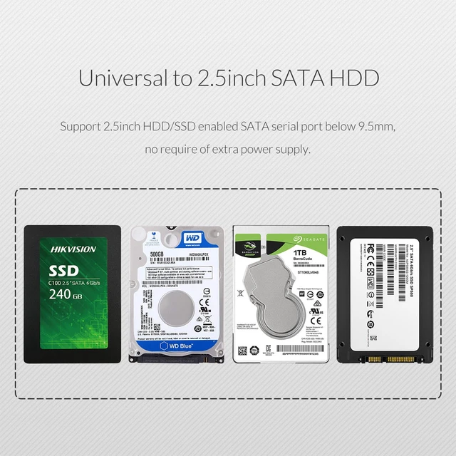 Alt view image 6 of 7 - ORICO 4TB 2.5inch Type C to USB C SATA External Hard Disk Drive Enclosure USB3.1 (10Gbps) High-Speed Transmission with JMS578 Chip for 2.5" 7mm/9.5mm HDD SSD -Silver (2528C3)
