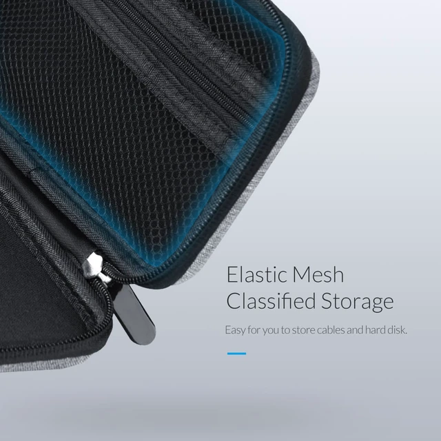 Alt view image 6 of 7 - ORICO PHB-25 Portable 2.5-Inch External Hard Drive Protect Bag Carrying Case Digital Storage Bag Travel Organizer Case For USB/Data Cable 2.5"Hard Disk PH-D1