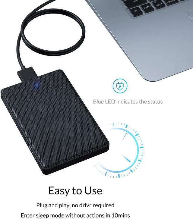 Alt view image 3 of 7 - ORICO 2.5 inch Full Mesh External Hard Drive Enclosure  Support UASP Protocol ( 4TB SSD and 2TB HDD)