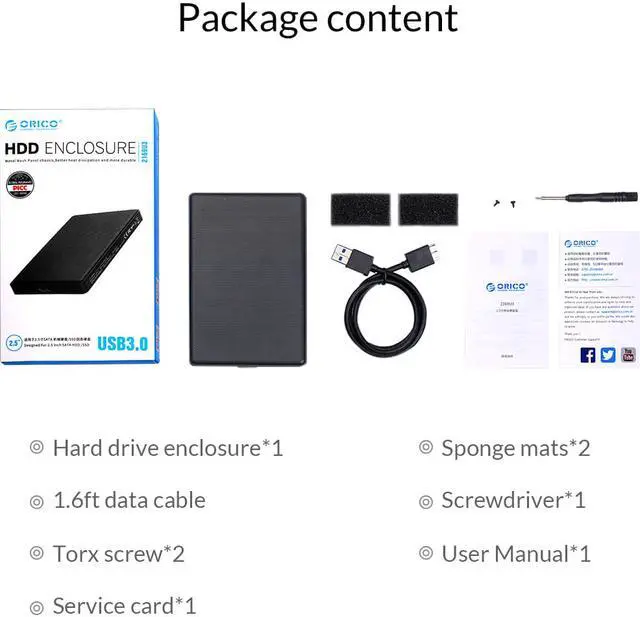 Alt view image 5 of 7 - ORICO 2.5 inch Full Mesh External Hard Drive Enclosure  Support UASP Protocol ( 4TB SSD and 2TB HDD)