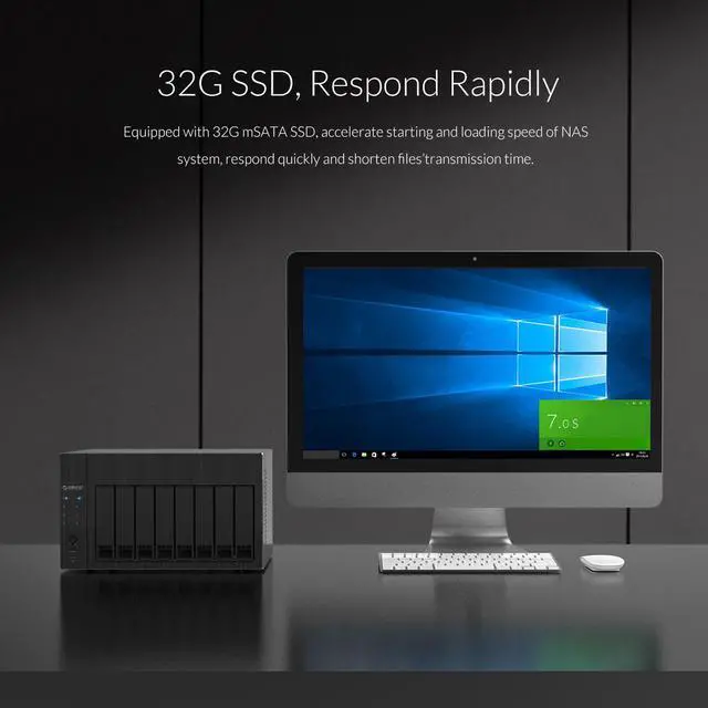 Alt view image 3 of 7 - ORICO OS Series NAS 2.5" 3.5" Hard Drive Enclosure 8 Bay Network Attached Storage with RAID Gen7 SATA to USB3.0 HDD Case