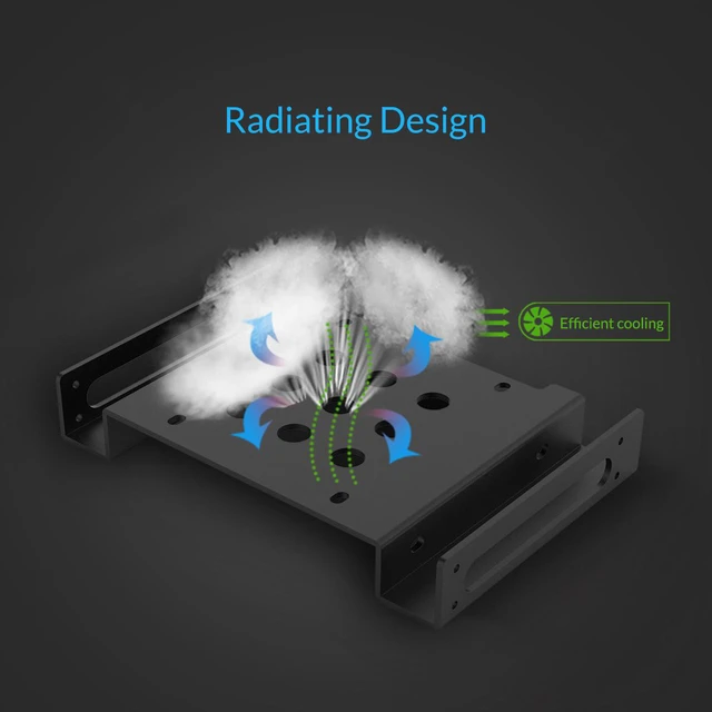 Alt view image 4 of 7 - ORICO Aluminum 2.5 " & 3.5 " SATA or IDE HDD or SSD to 5.25 Bracket 2.5 to 5.25 or 3.5 to 5.25 Hard Drive Bay Converter Mounting Bracket Adapter -Black (AC52535-1S-V1)