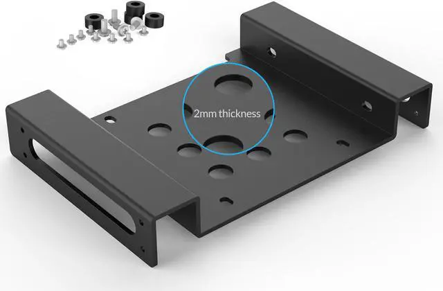 Main image of ORICO Aluminum 2.5 " & 3.5 " SATA or IDE HDD or SSD to 5.25 Bracket 2.5 to 5.25 or 3.5 to 5.25 Hard Drive Bay Converter Mounting Bracket Adapter -Black (AC52535-1S-V1)