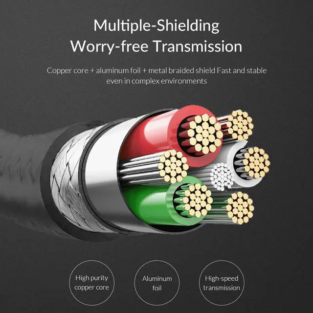 Alt view image 5 of 7 - ORICO USB2.0 to USB 2.0 Male to Male  Extension Cable - Black  with Gold Plated Connectors 1.64ft-6.6ft 0.5m to 2m