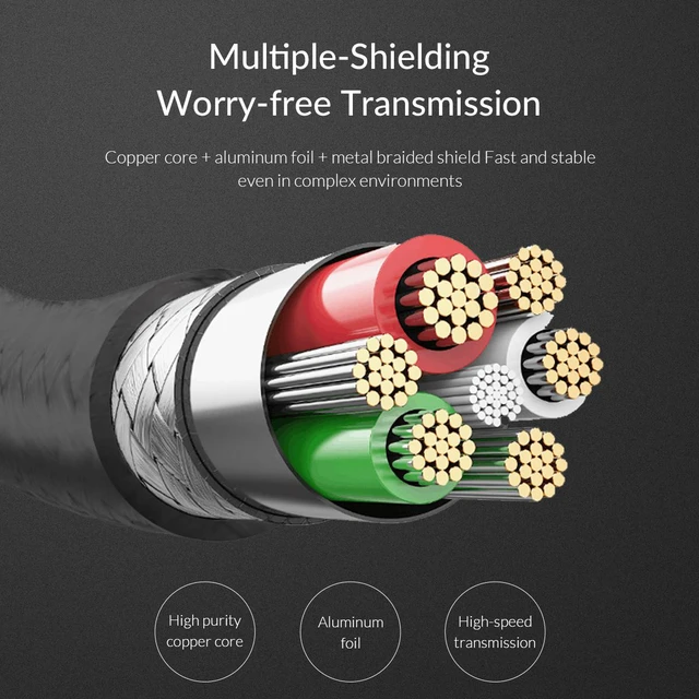 Alt view image 6 of 7 - ORICO USB2.0 to USB 2.0 Male to Male Extension Cable - Black with Gold Plated Connectors 1.64ft-6.6ft 0.5m to 2m