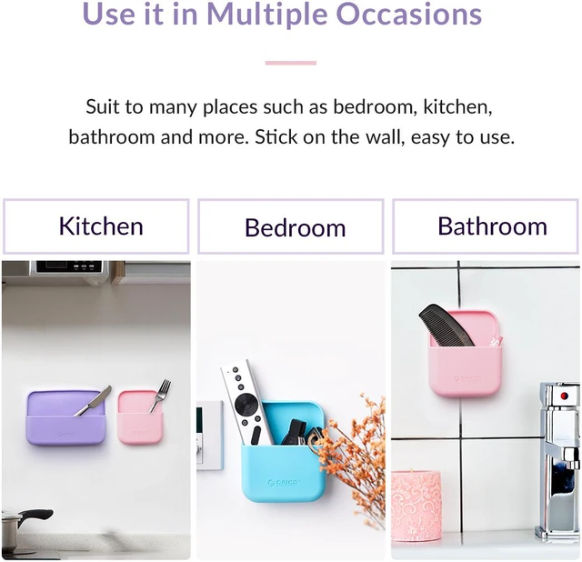 Alt view image 5 of 7 - ORICO Home Wall-mounted Silicone Storage Box Kitchen Holder Bathroom Shower Accessory Bedroom Organizer Box Storage Holder SG-W1