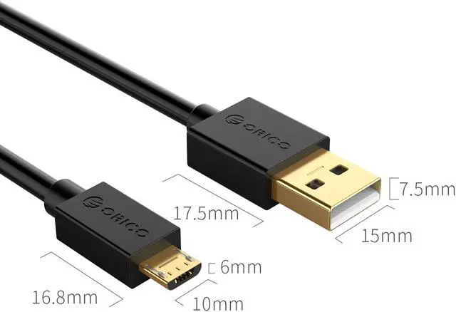 Alt view image 7 of 7 - ORICO USB 2.0 A to Micro-B Cable (M/M),USB 2.0 to USB Micro-B, Fast Charging Cable 1.64ft to 6.6ft Gold-plate Interface for 2.5/3.5 in HDD SSD M.2 SSD and HDD Enclosures