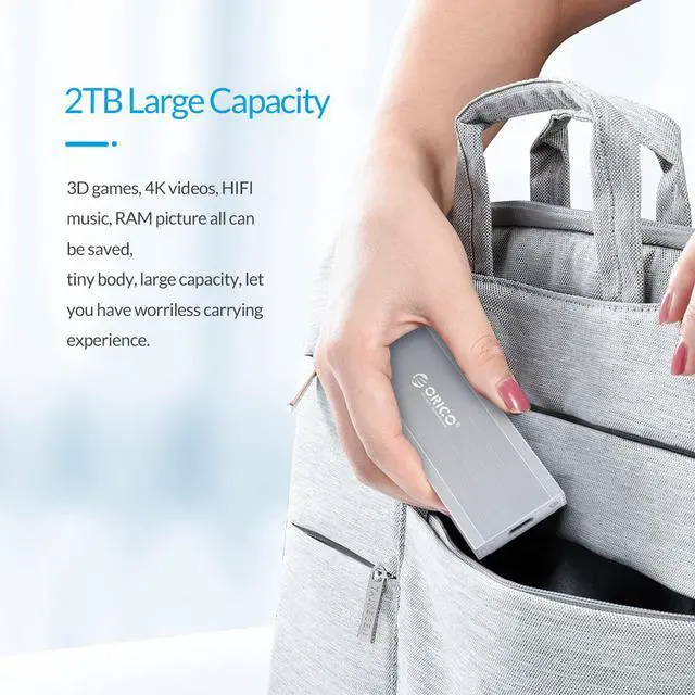 Alt view image 4 of 7 - ORICO Aluminium  Nvme M.2 SSD Enclosure 10Gbps USB C Hard Drive Enclosure Support UASP Trim & Smart Sleep Function With C to C Cable