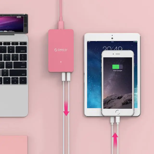 Alt view image 7 of 7 - ORICO Portable 4 Ports Desktop & Travel 5V2.4A USB Charger Family-Sized Desktop Charger for iPhone 7 / 6s / Plus, iPad Air 2 / mini 3, Galaxy S7 / S6 / S6 Edge / Edge+, Note 5 & More (CSE-4U-US)