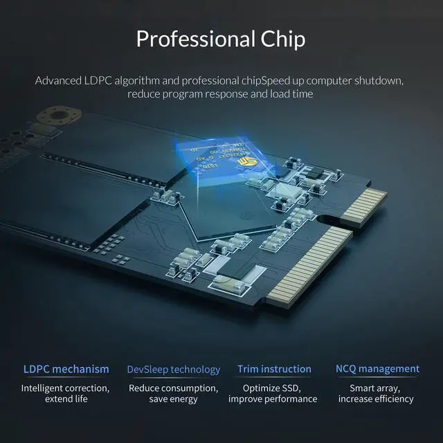 Alt view image 5 of 7 - ORICO mSATA 256GB SATA III 3D NAND Internal SSD TLC - mSATA3.0 6Gbps Internal Solid State Drive for Desktop Laptop  (M200)
