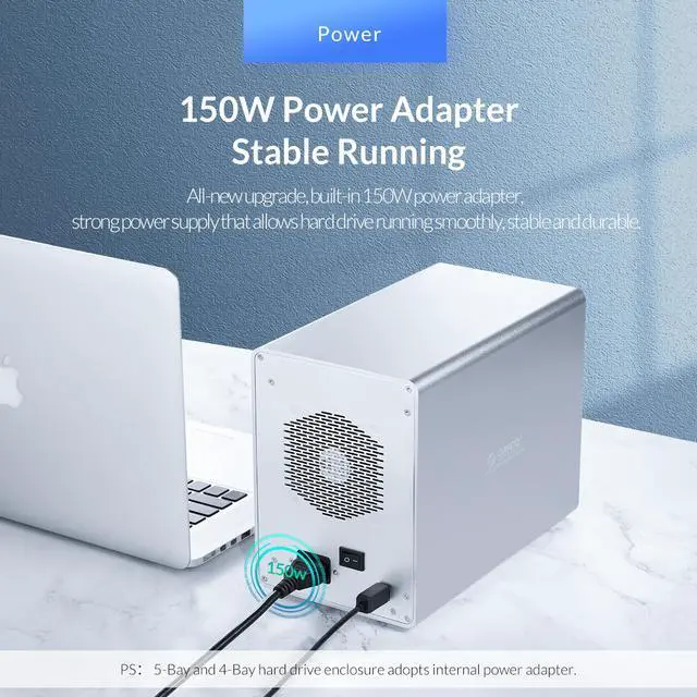 Alt view image 4 of 7 - ORICO Tool-free USB 3.0 to SATA 5 Bay External 3.5-inch SATA SDD Hard Drive Enclosure with Safety Lock for Laptop PC Mac OS [Without RAID Function] -9558U3